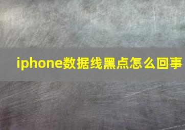 iphone数据线黑点怎么回事