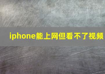 iphone能上网但看不了视频