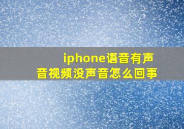 iphone语音有声音视频没声音怎么回事