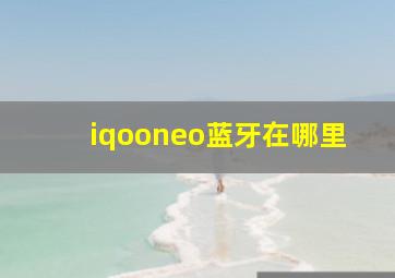 iqooneo蓝牙在哪里