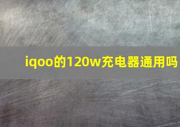 iqoo的120w充电器通用吗