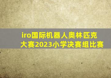 iro国际机器人奥林匹克大赛2023小学决赛组比赛