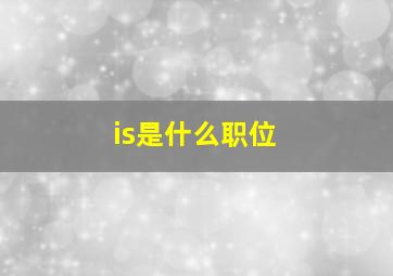 is是什么职位