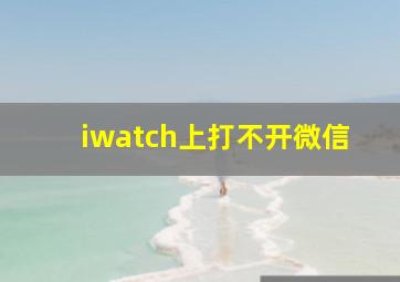 iwatch上打不开微信