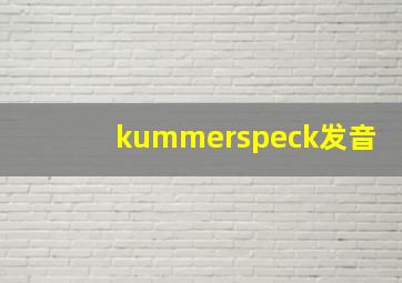 kummerspeck发音