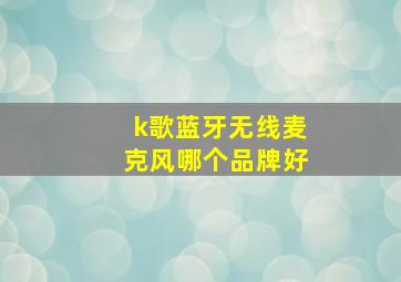 k歌蓝牙无线麦克风哪个品牌好