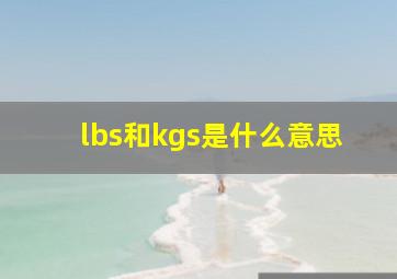 lbs和kgs是什么意思