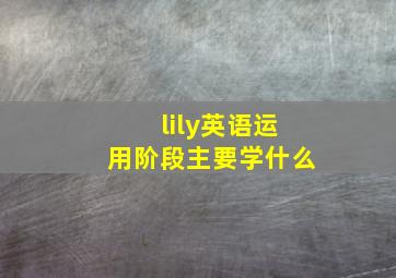 lily英语运用阶段主要学什么