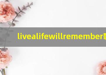 livealifewillremember歌词