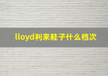 lloyd利来鞋子什么档次