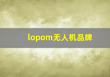 lopom无人机品牌