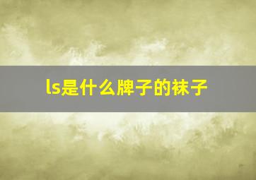 ls是什么牌子的袜子