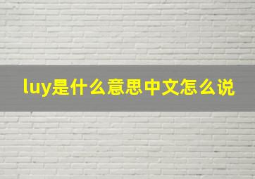 luy是什么意思中文怎么说