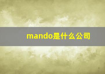 mando是什么公司