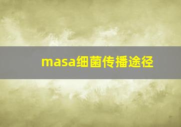 masa细菌传播途径