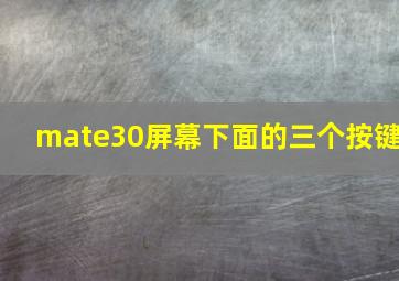 mate30屏幕下面的三个按键