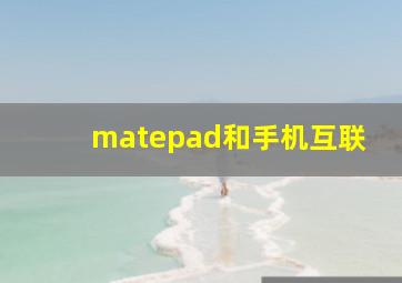 matepad和手机互联