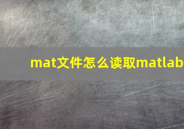 mat文件怎么读取matlab