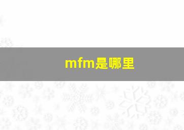 mfm是哪里