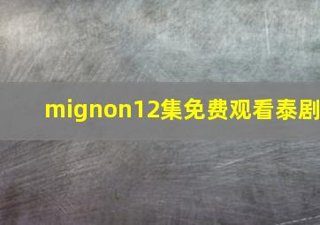 mignon12集免费观看泰剧