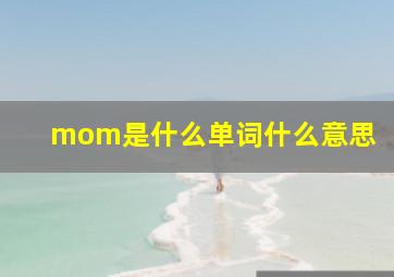 mom是什么单词什么意思