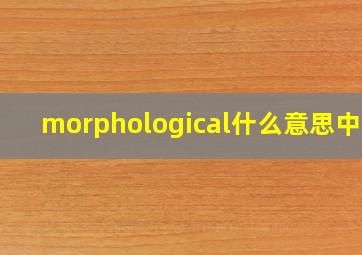 morphological什么意思中文