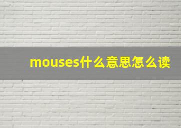 mouses什么意思怎么读