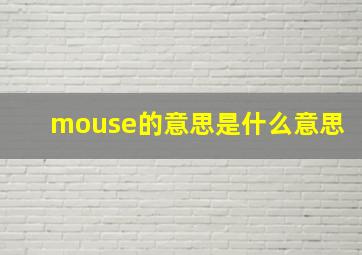 mouse的意思是什么意思