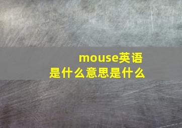 mouse英语是什么意思是什么