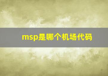 msp是哪个机场代码