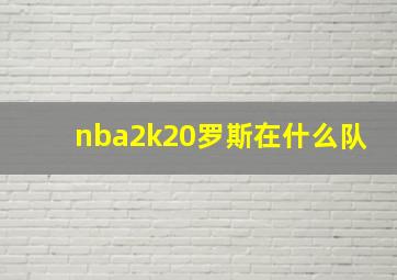 nba2k20罗斯在什么队