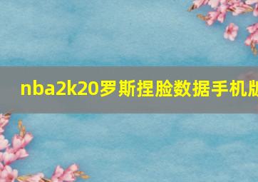 nba2k20罗斯捏脸数据手机版