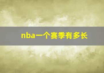 nba一个赛季有多长