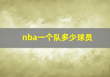 nba一个队多少球员