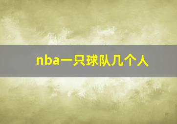 nba一只球队几个人