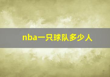 nba一只球队多少人