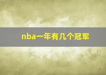 nba一年有几个冠军