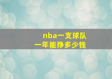 nba一支球队一年能挣多少钱