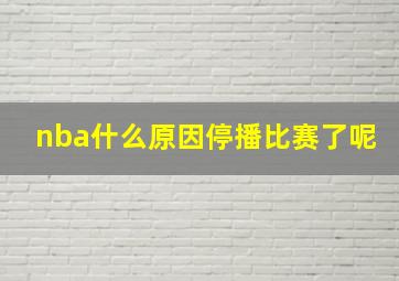 nba什么原因停播比赛了呢