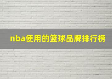 nba使用的篮球品牌排行榜