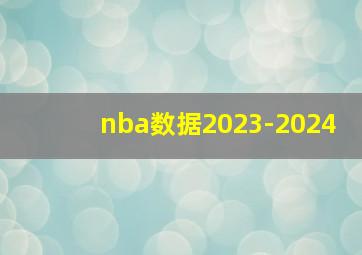 nba数据2023-2024