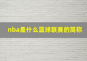 nba是什么篮球联赛的简称