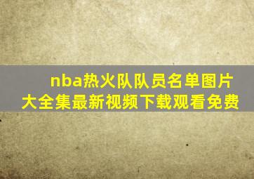 nba热火队队员名单图片大全集最新视频下载观看免费