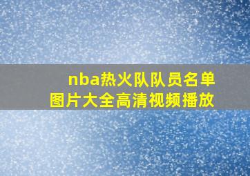 nba热火队队员名单图片大全高清视频播放