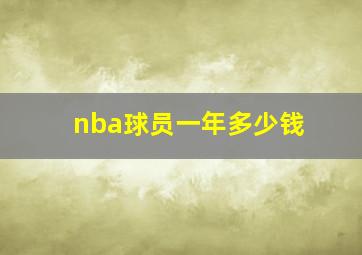 nba球员一年多少钱