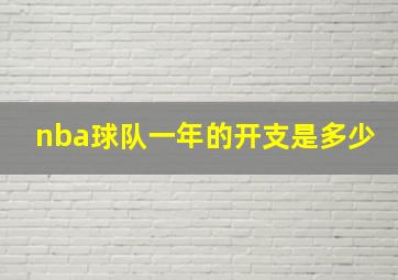 nba球队一年的开支是多少