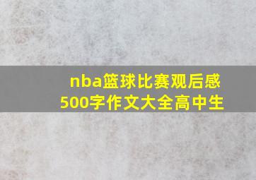 nba篮球比赛观后感500字作文大全高中生