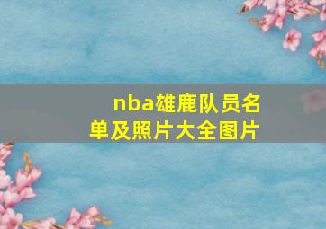 nba雄鹿队员名单及照片大全图片