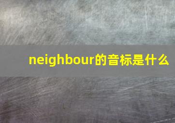 neighbour的音标是什么