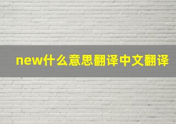 new什么意思翻译中文翻译